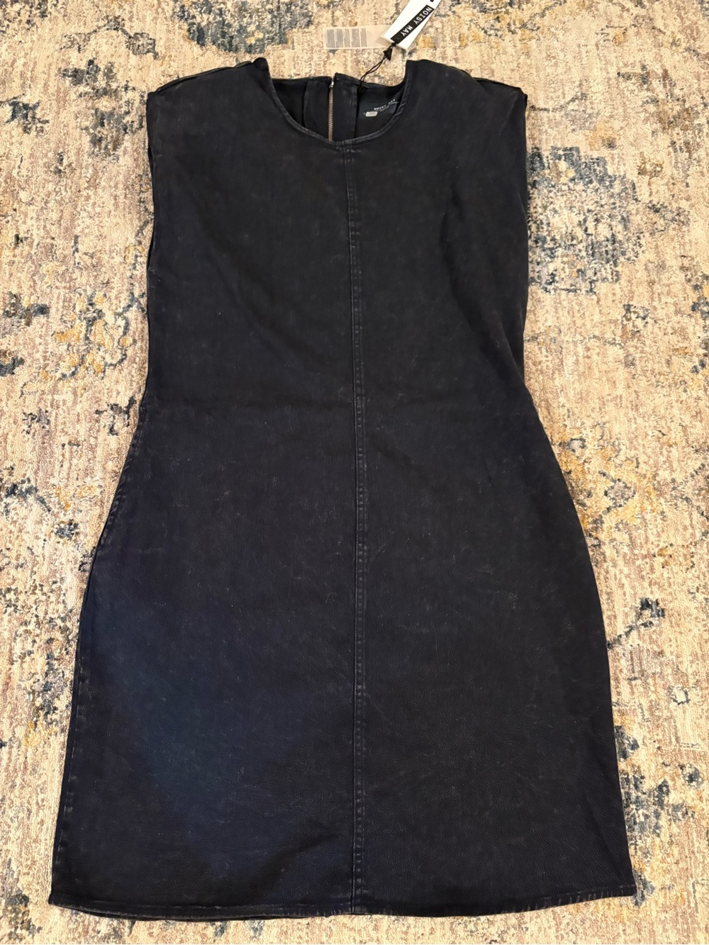 Noisy May ASOS Alicia Shoulder Pad Denim Dress Sleeveless NWT Size Medium